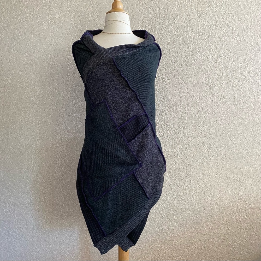 Up-Cycled Sweater Patchwork Wrap /Shawl - image 2